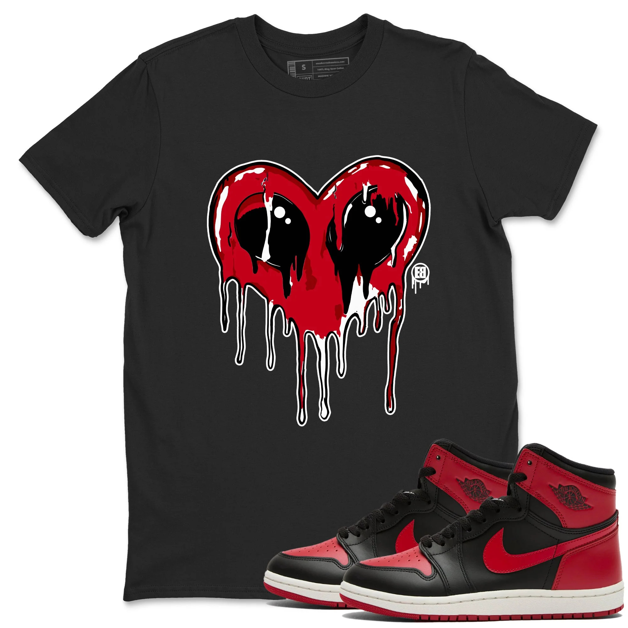 Heart Alien Sneaker Tees - Air Jordan 1 '85 Bred