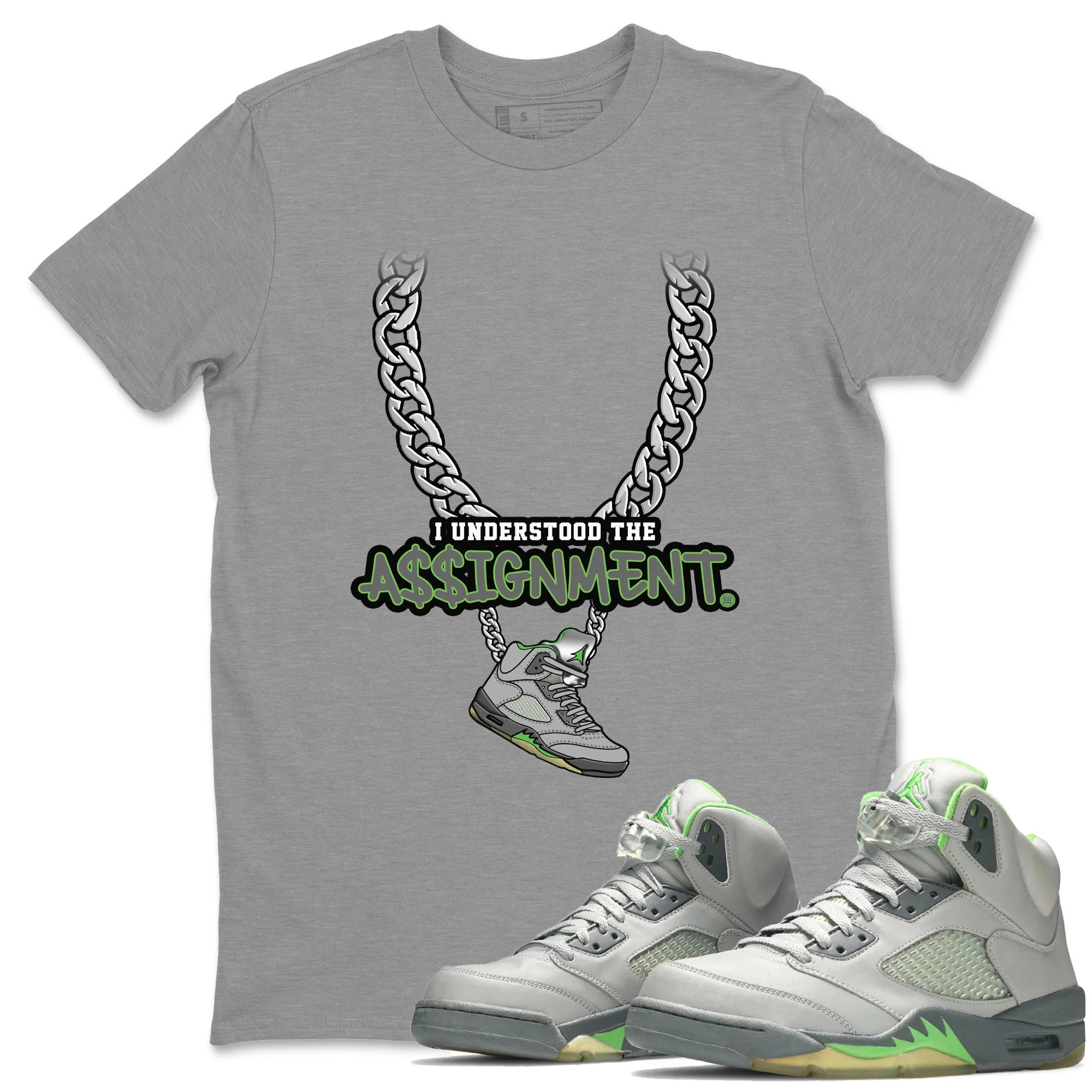 Understood Assignment Unisex Tops - Air Jordan 5 Green Bean