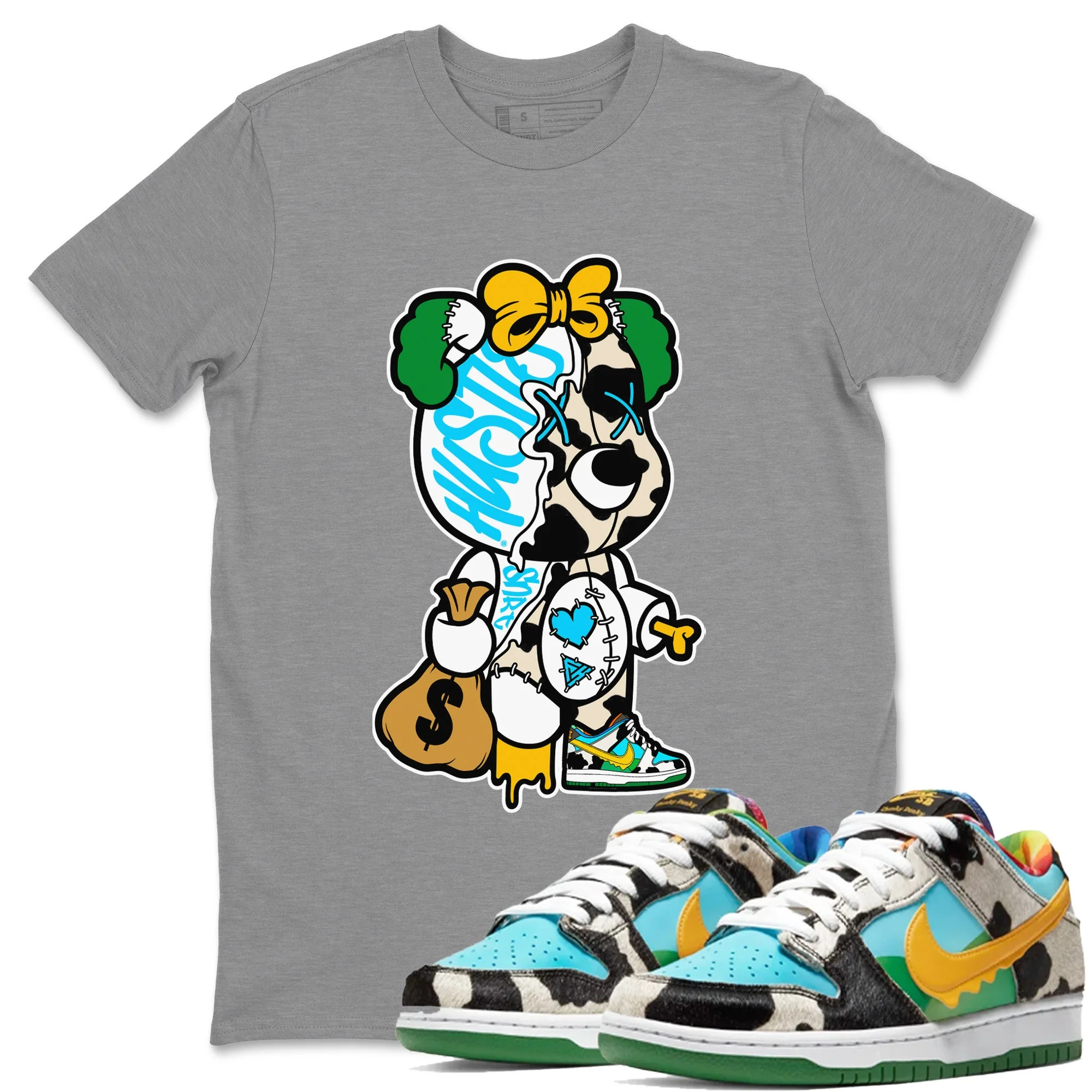 Stitched Hustle Bear Unisex Tops - Dunk Chunky Dunky