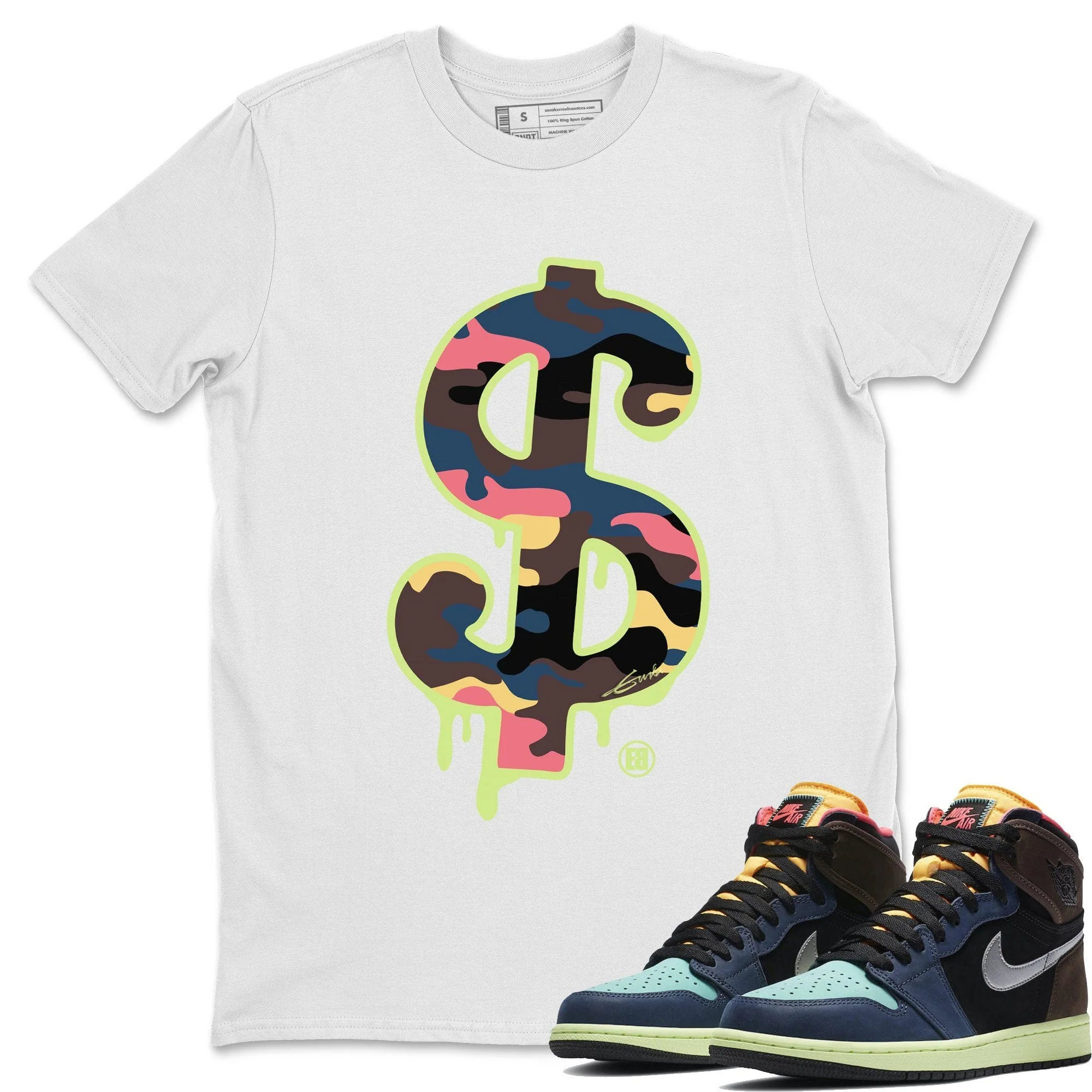 Dollar Camo Unisex Tops - Air Jordan 1 Bio Hack