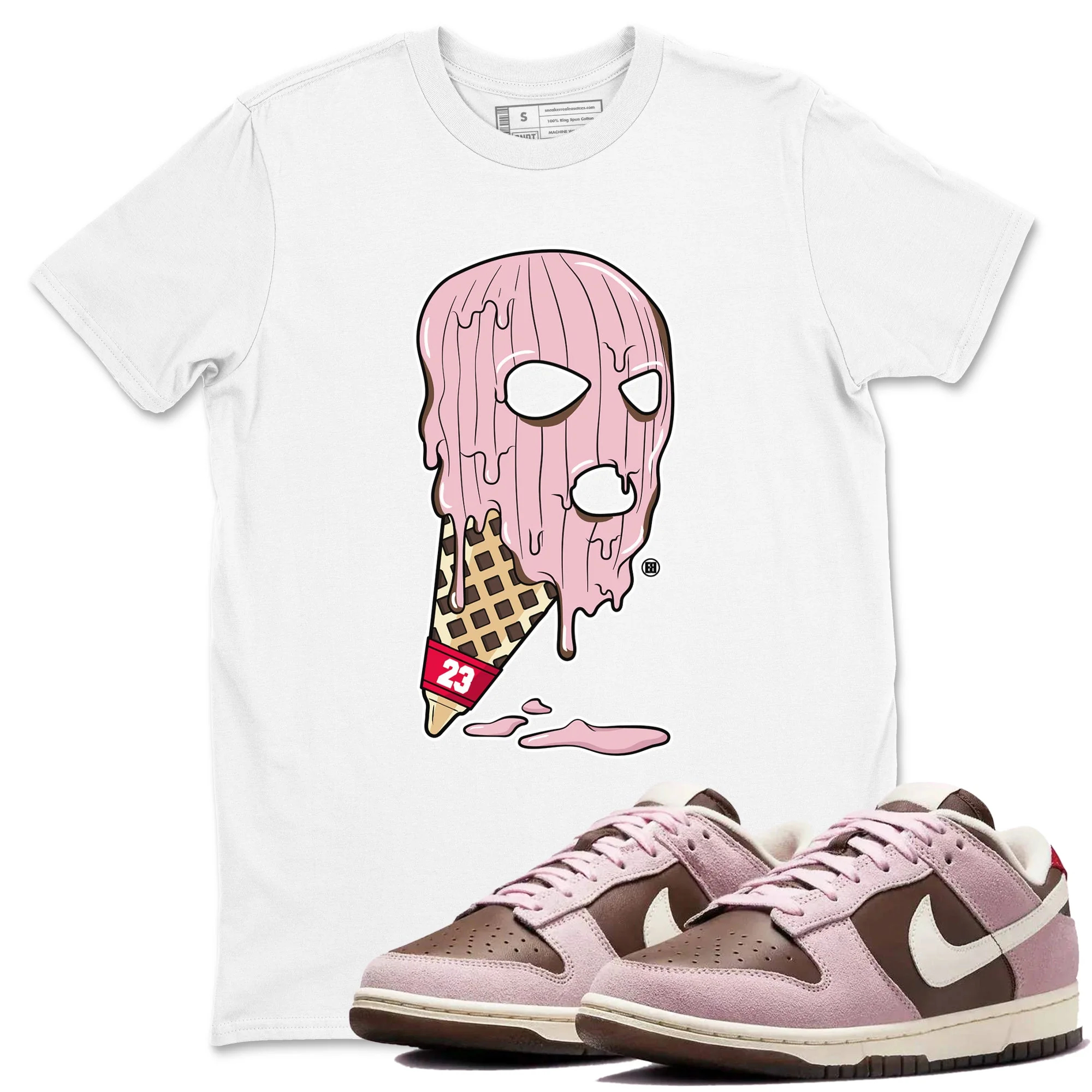 Ice Cream Mask Sneaker Tees - Dunk Cacao Wow And Pink Foam