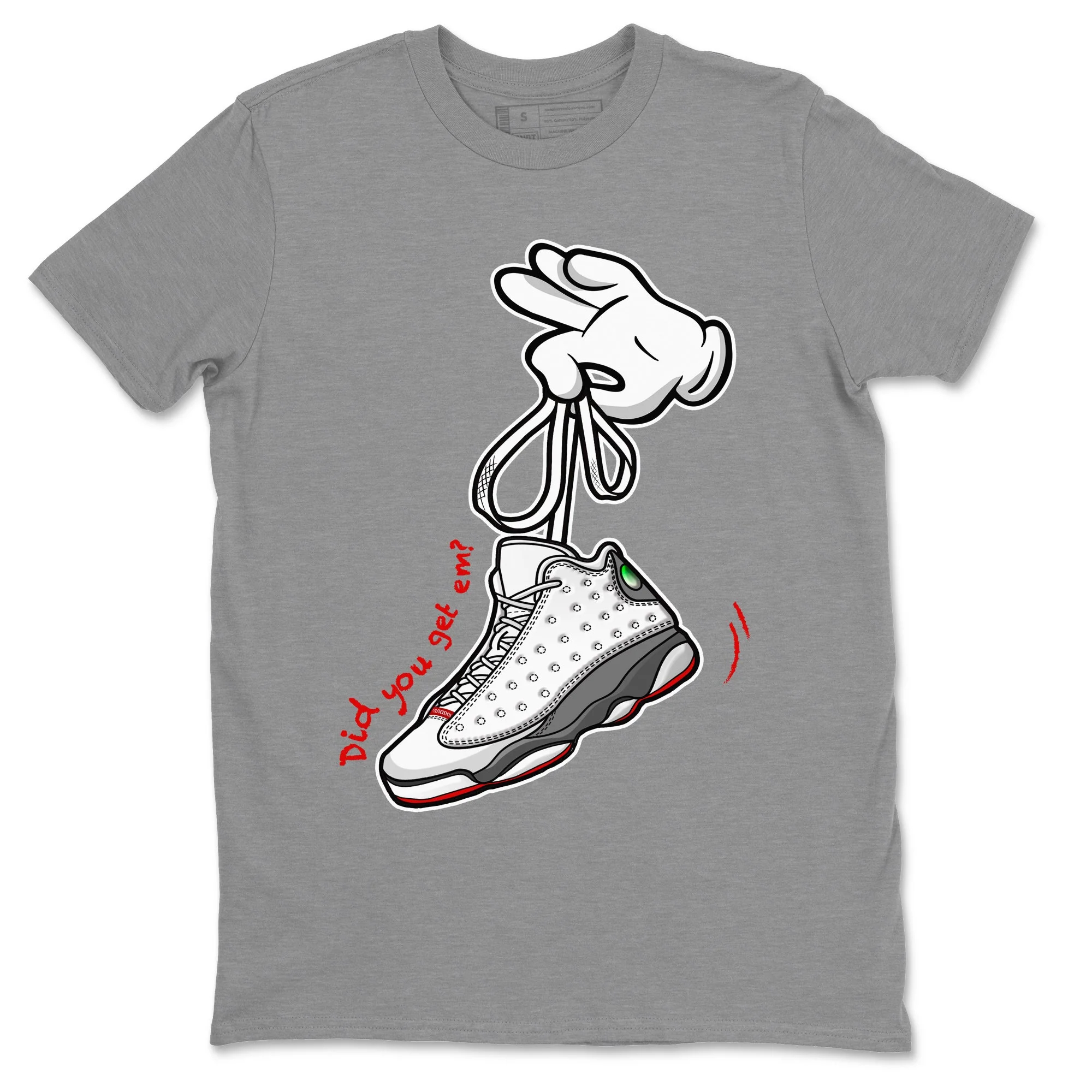 Cartoon Hands Unisex Tops - Air Jordan 13 Wolf Grey