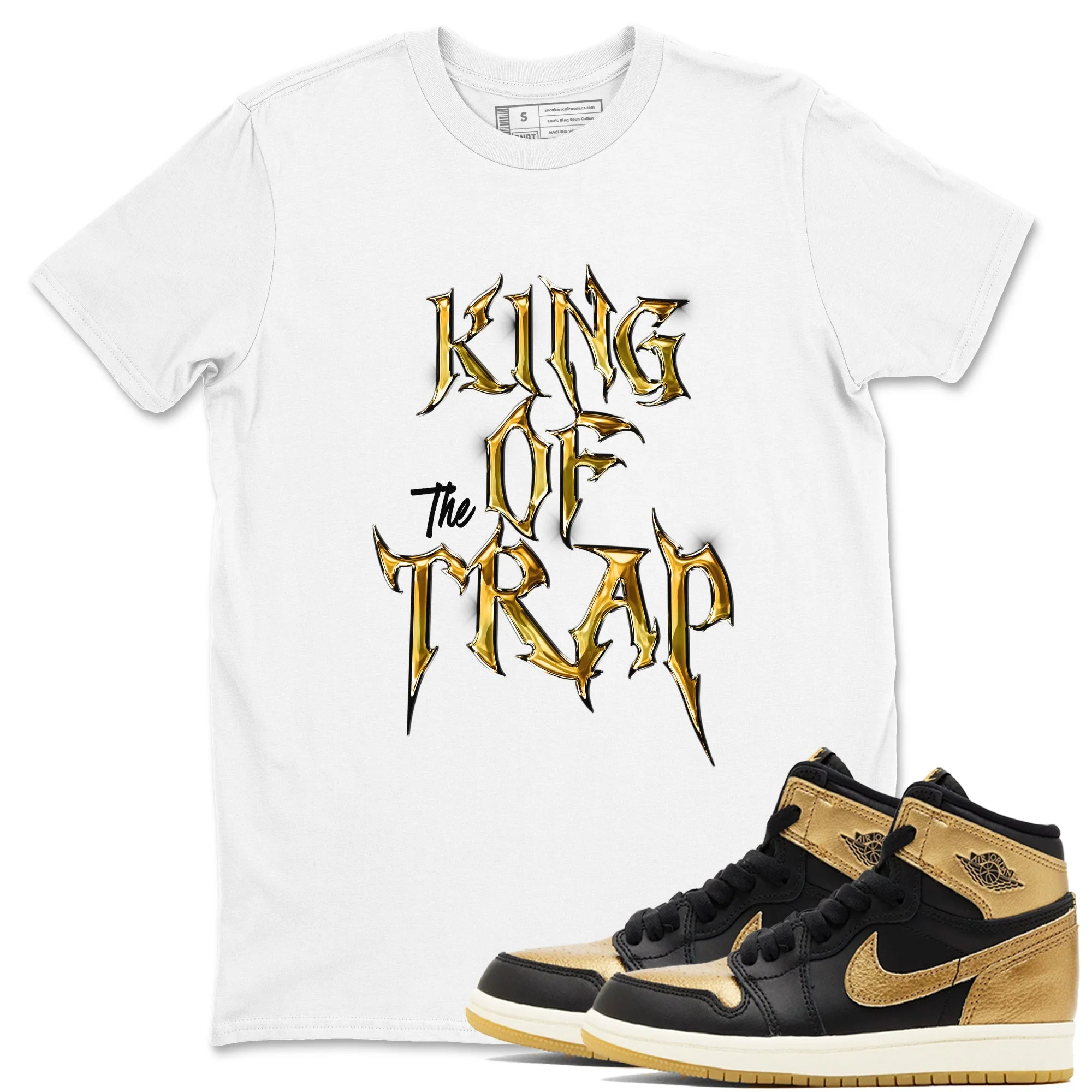 King Of The Trap Sneaker Tees - Air Jordan 1 Black Metallic Gold