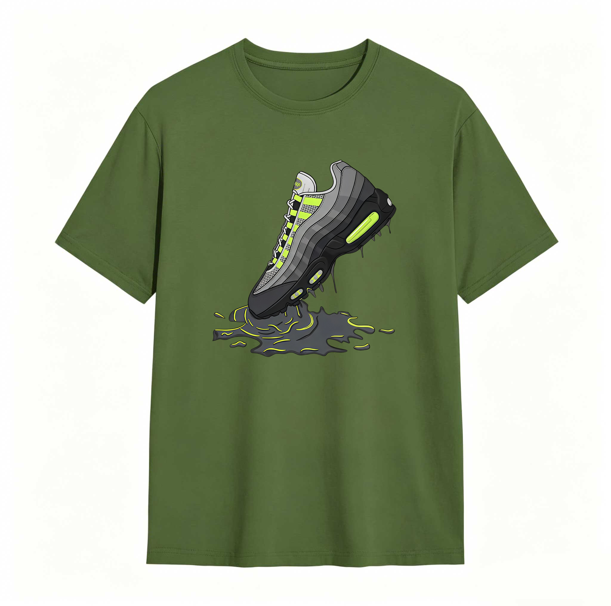 Air Max 95 Big Bubble Neon Yellow Black Cool Grey 2026 OG T Shirt Match Dripping Shoe