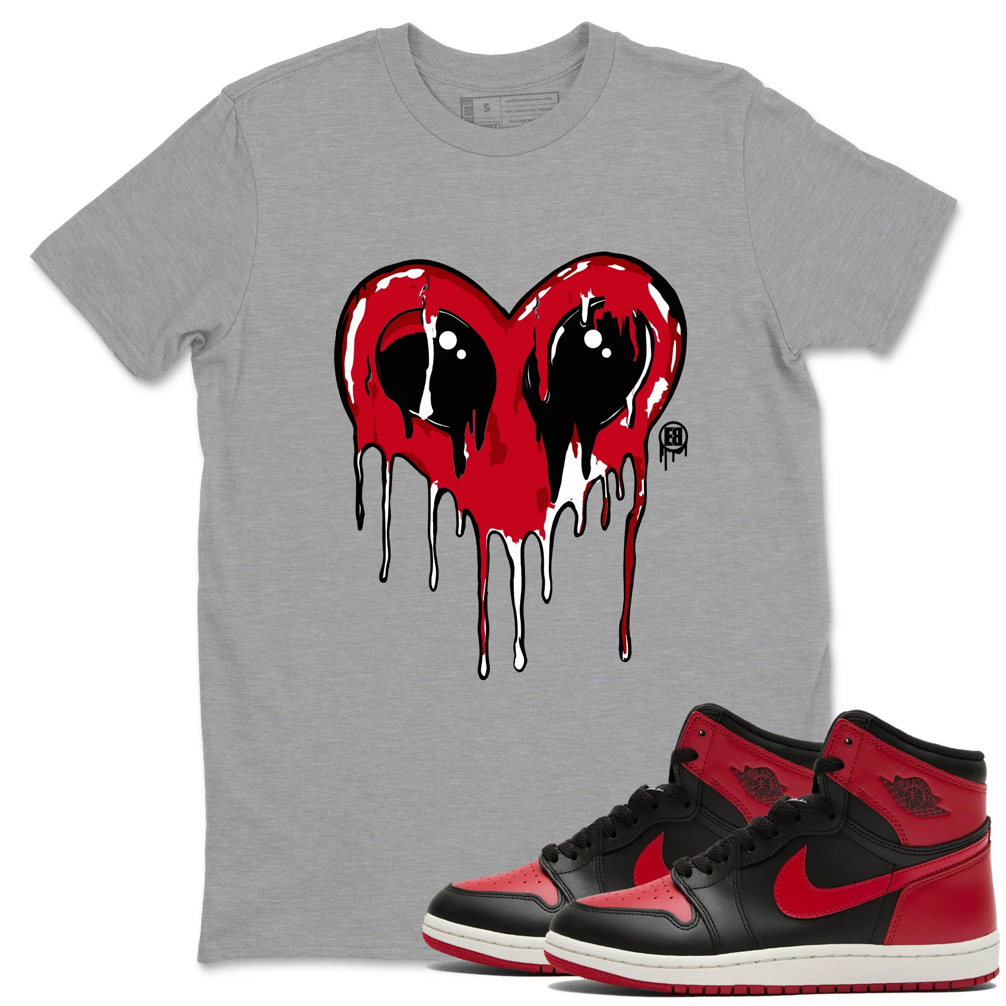 Heart Alien Sneaker Tees - Air Jordan 1 '85 Bred