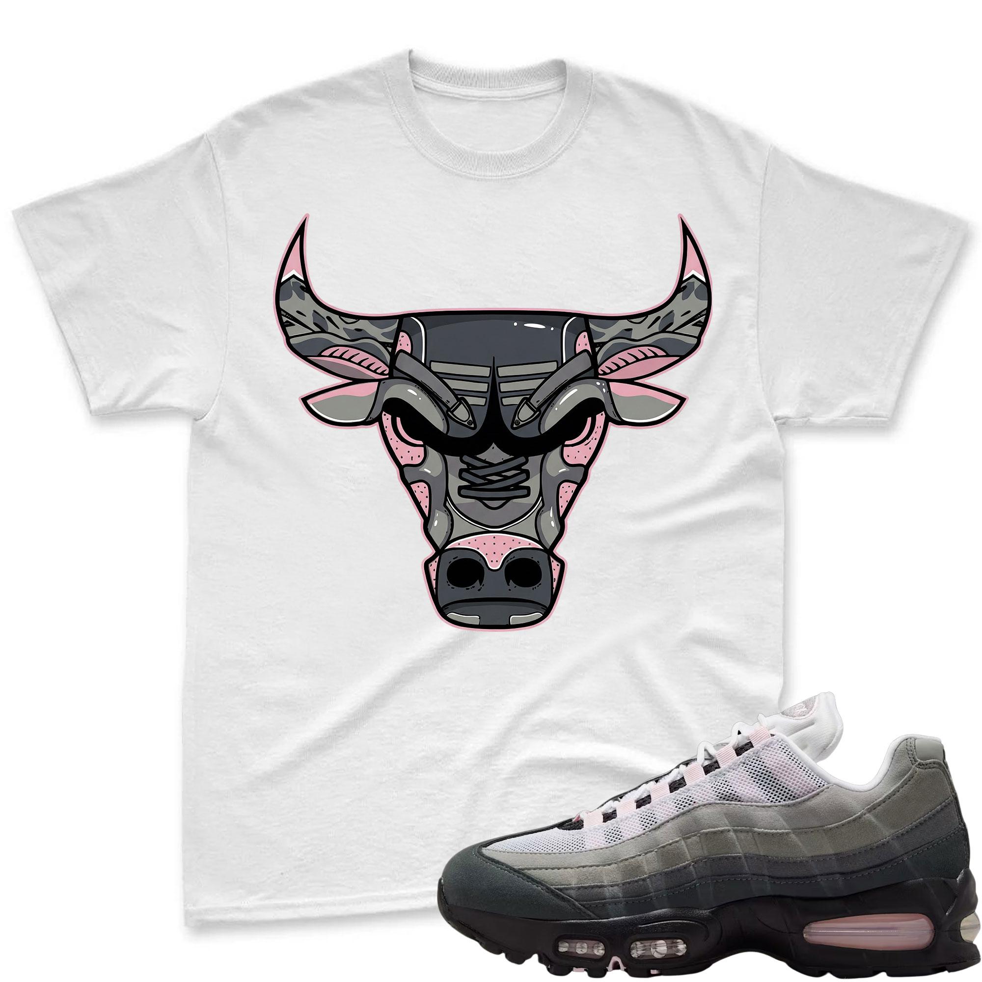 BULL! Shirt To Match Air Max 95 Pink Foam Black White OG Big Bubble, Air Max 95 Pink Foam Sneaker Matching Shirt, Jordan Match Tee