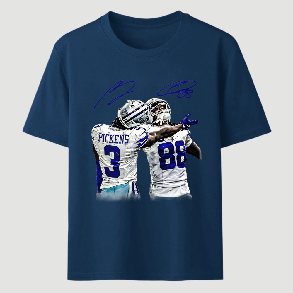 Vintage Close-Up Football Athlete Signature Graphic T-Shirt