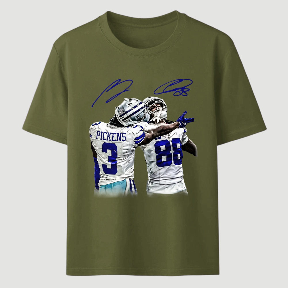 Vintage Close-Up Football Athlete Signature Graphic T-Shirt
