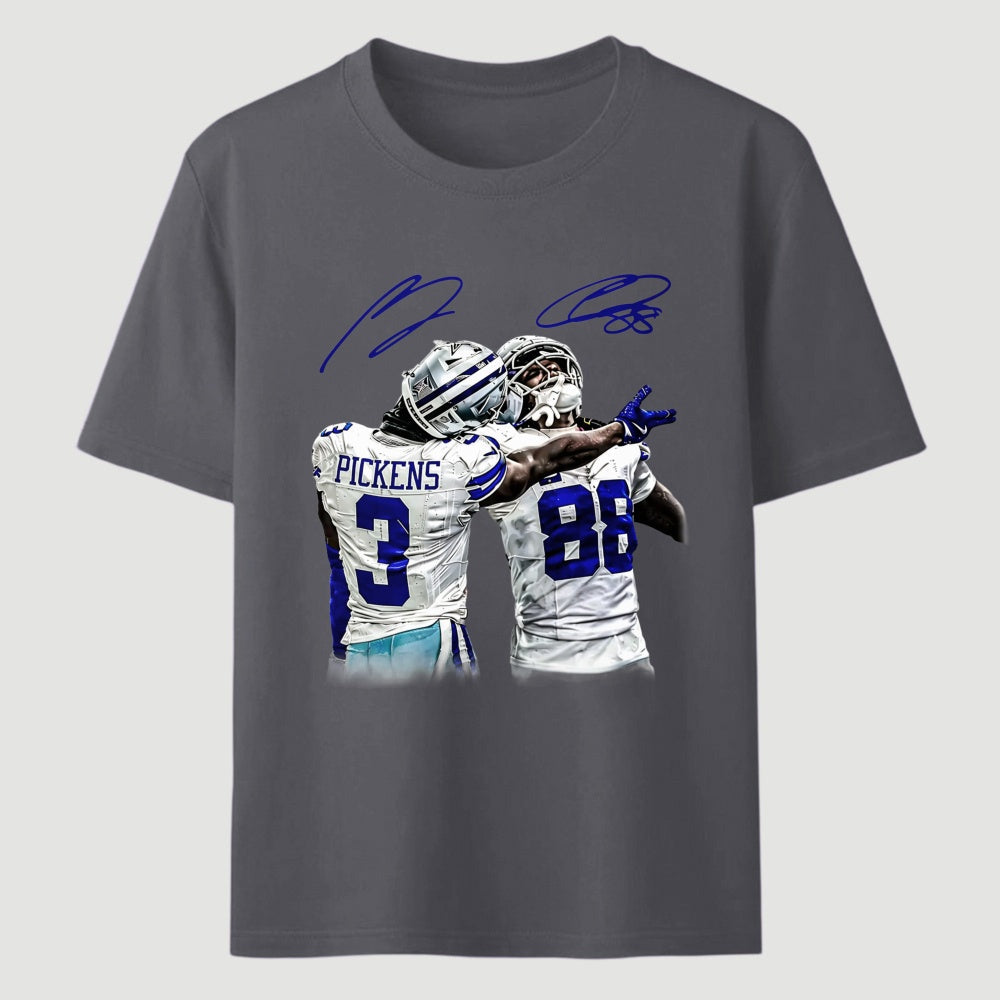 Vintage Close-Up Football Athlete Signature Graphic T-Shirt