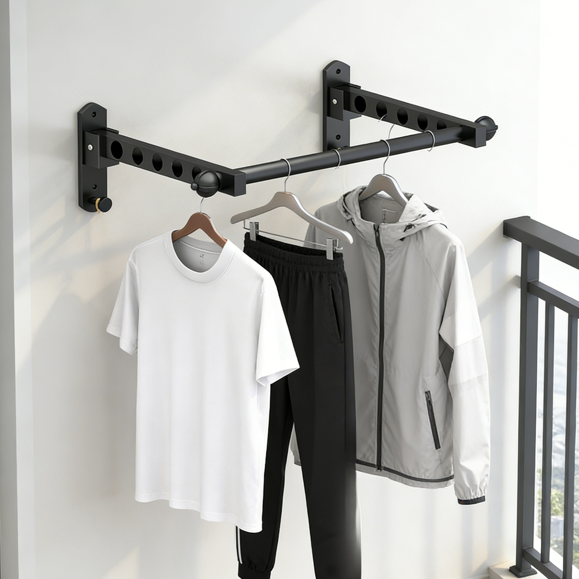 Sturdy and durable clothes drying rack for outdoor balconies