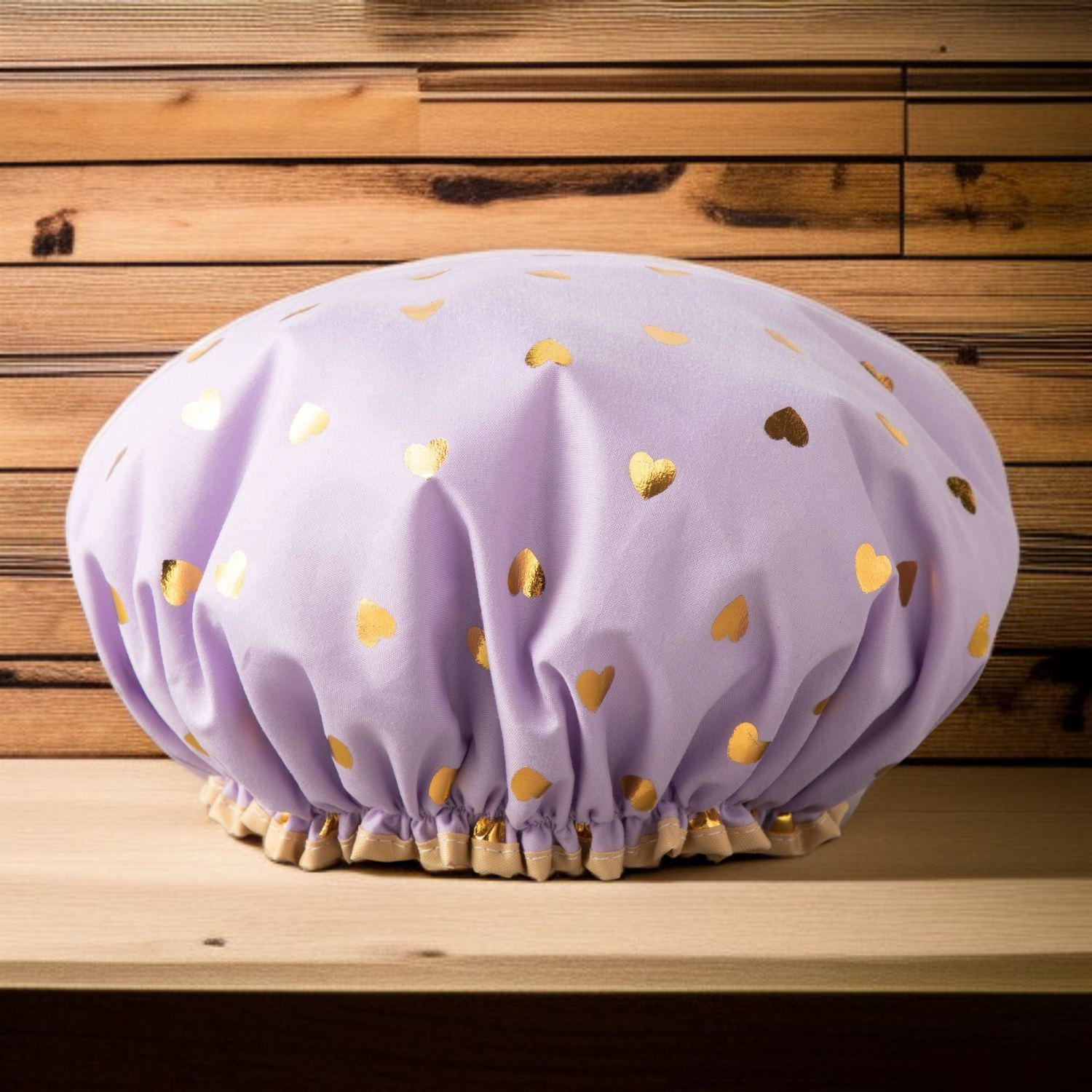 Double protection shower cap for long hair women