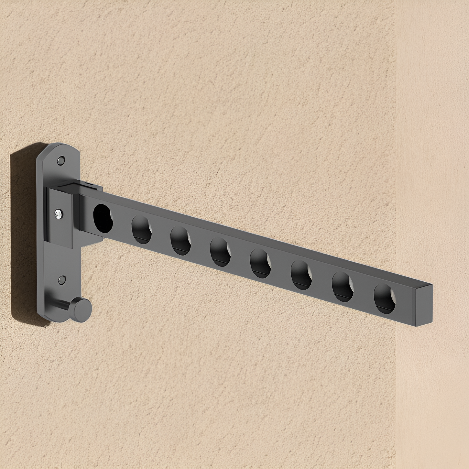 No-drill wall-mounted clothes drying rack for balconies
