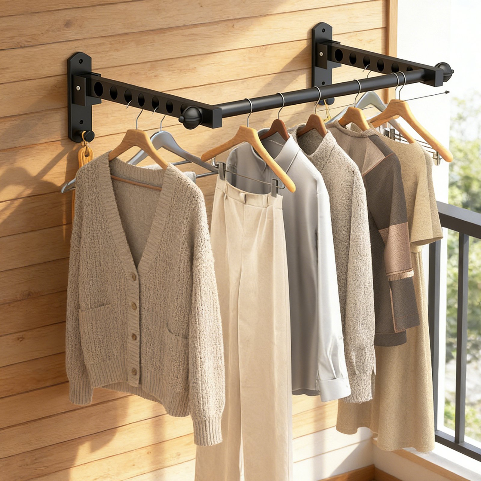 Close-up of no-drill installation mechanism for drying rack
