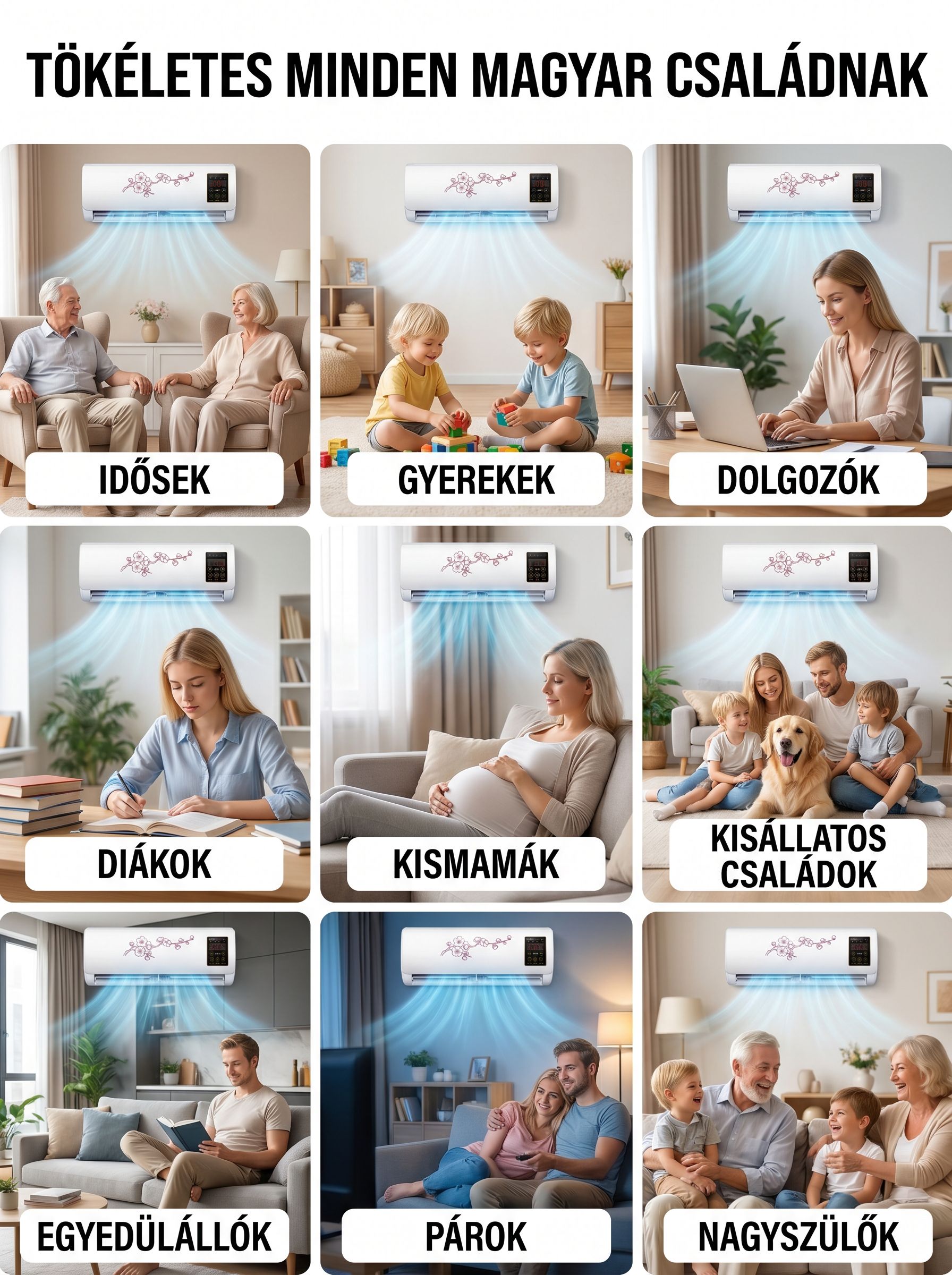✨Latest German air conditioner，nem kell fúrni, nem kell kivezető cső, Plug and play, 32°C → 22°C – 3 másodperc alatt hűt! 