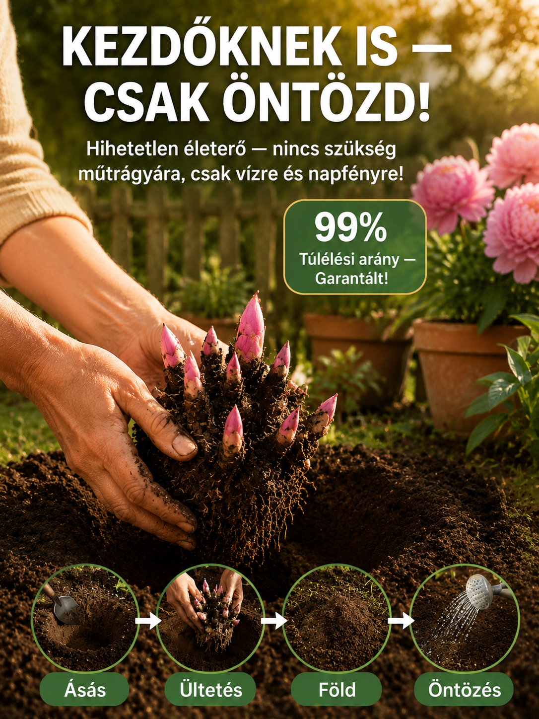 🐝Egyszer ülteted, évről évre virágzik!Bírja a -20 °C fagyot és a 40 °C hőséget，🌺Szebb, mint a rózsa,illatosabb, mint a parfüm! 