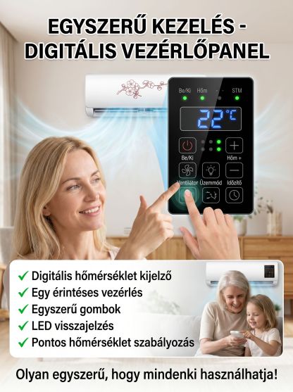 ✨Latest German air conditioner，nem kell fúrni, nem kell kivezető cső, Plug and play, 32°C → 22°C – 3 másodperc alatt hűt! 