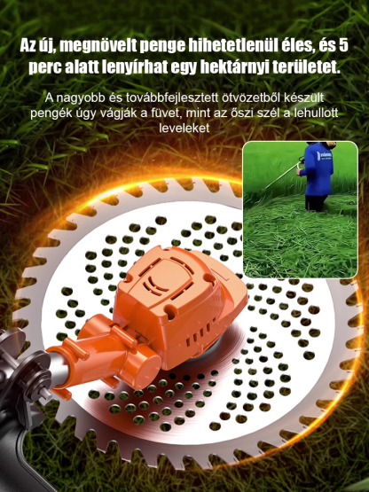 🌿Erős kefe nélküli motor – ⚡3 mp alatt gazt és ágakat vág. 🔇Időt és erőt spórolsz, halk. 💪Egy ember végzi el tíz munkáját. ✨Utolsó 2 Óra Fél Áron