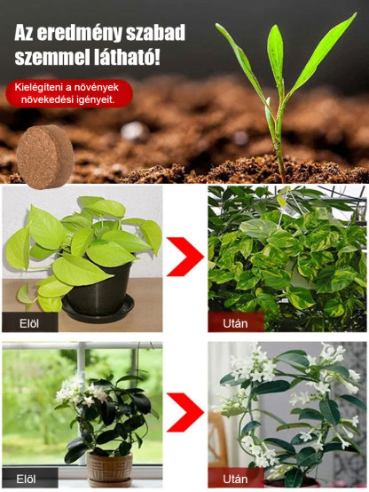 🌱【Tíz évig nem igényel műtrágyázást】Kertészeti kókuszrost tápanyagföld, Növelje a virágok, zöldségek és gyümölcsök terméshozamát 50%-kal.