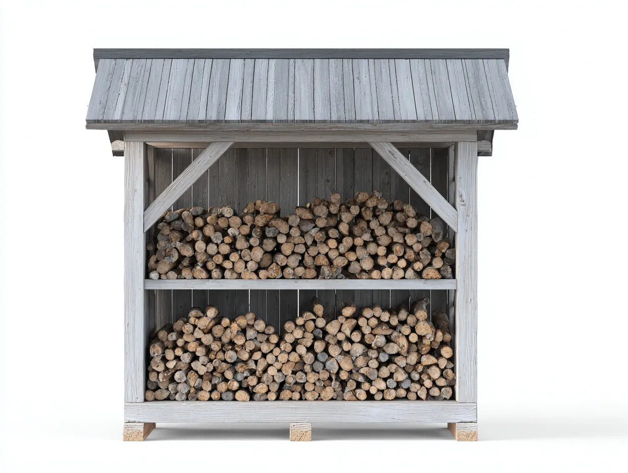 Kaminholzregal - Holz - 118x42x138 cm - Grau - rustikales Design-Havenmyshop