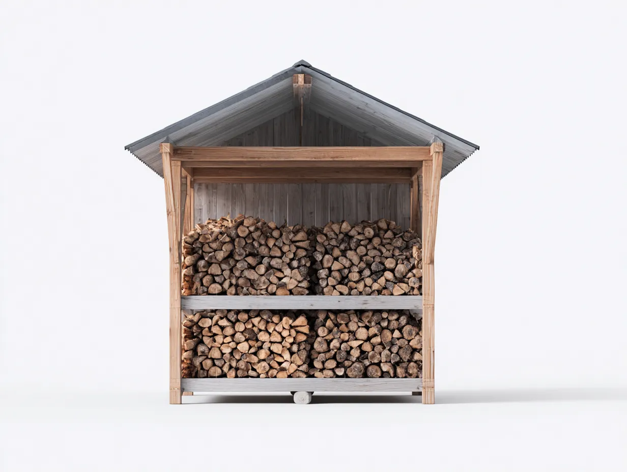 Kaminholzregal - Holz - 126x48x152 cm - Natur-Grau - klassischer Stil-Havenmyshop