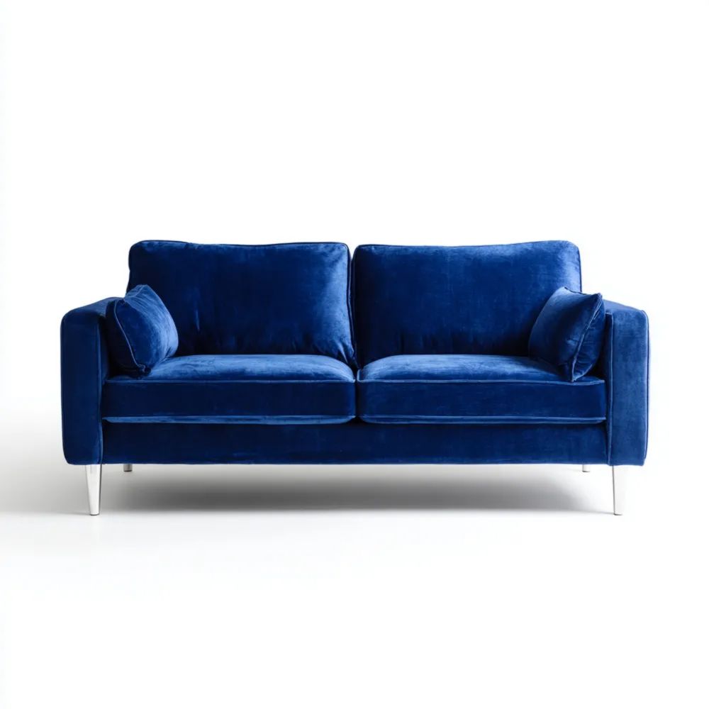 Canapé en Velours 150x90x85 cm - Bleu - Design Moderne