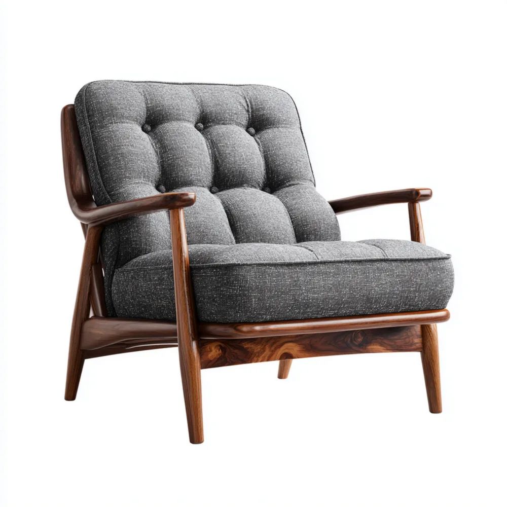 Fauteuil en tissu 85x75x80 cm – Gris Foncé – Design moderne