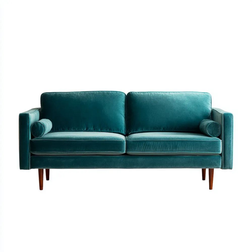 Canapé deux places Velours 150x80x85 cm – Emeraude – Design Scandinave