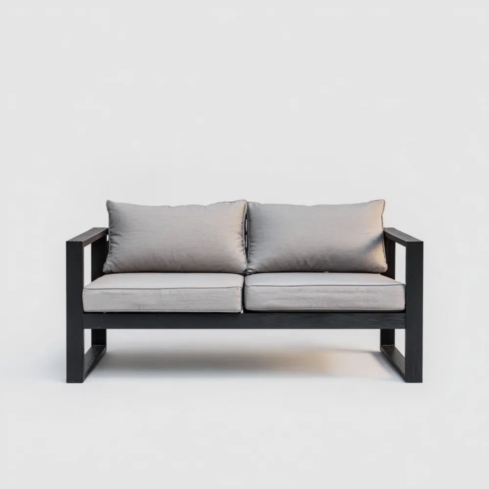 Canapé de jardin 2 places Aluminium 150x80x85 cm – Gris – Design Moderne