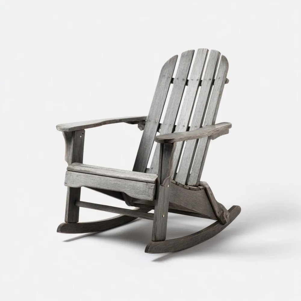 Chaise à bascule de jardin en bois 85x65x90 cm - Gris - Style classique