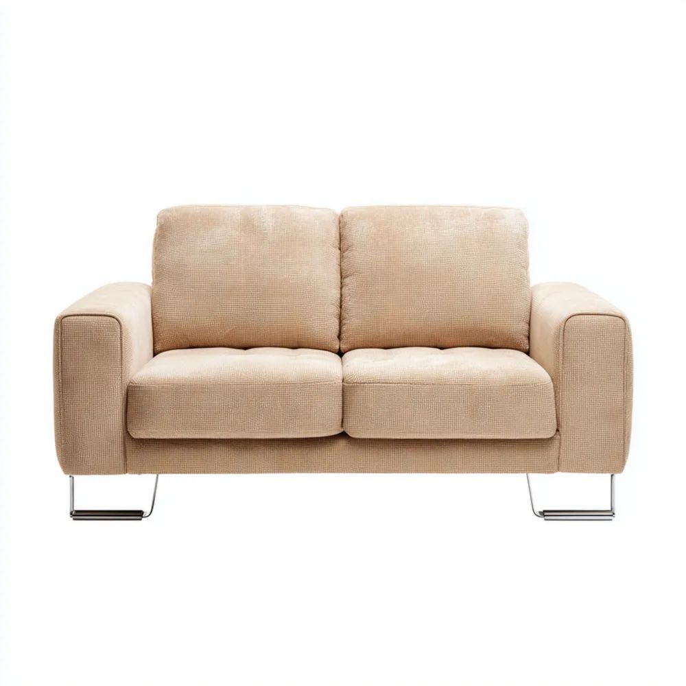 Canapé deux places 150x85x80 cm Tissu Beige – Design Contemporain