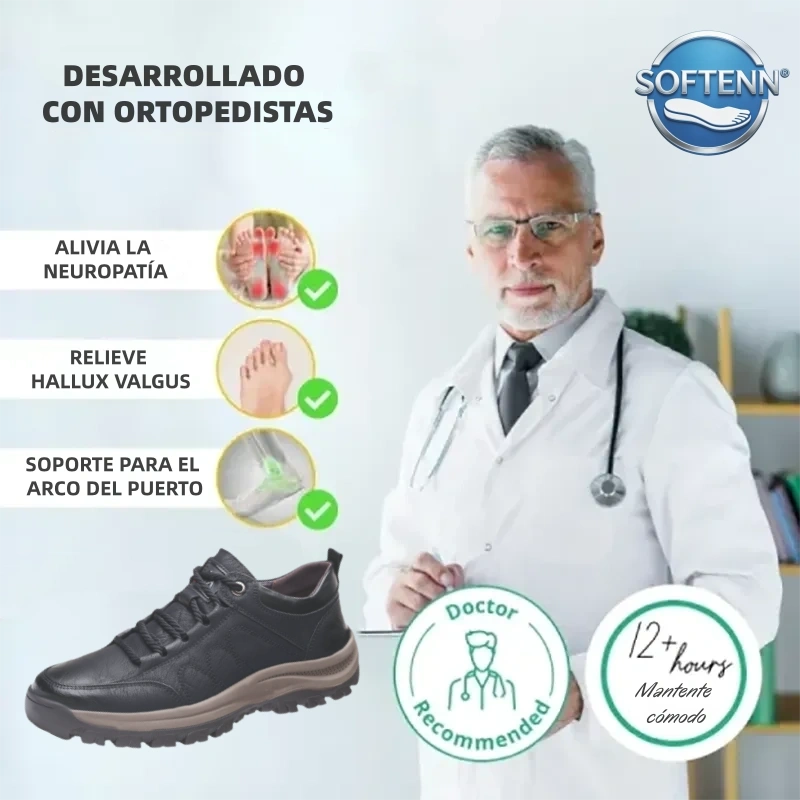 (🔥60% de descuento hoy - ¡no te lo pierdas!) ⏰ SOFTENN® Piel de vaca australiana: zapatos ortopédicos suaves y cómodos ✅ (alivia el dolor de pies)