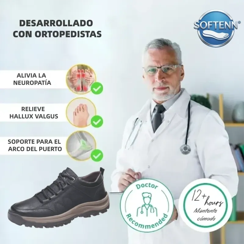 (🔥60% de descuento hoy - ¡no te lo pierdas!) ⏰ SOFTENN® Piel de vaca australiana: zapatos ortopédicos suaves y cómodos ✅ (alivia el dolor de pies)