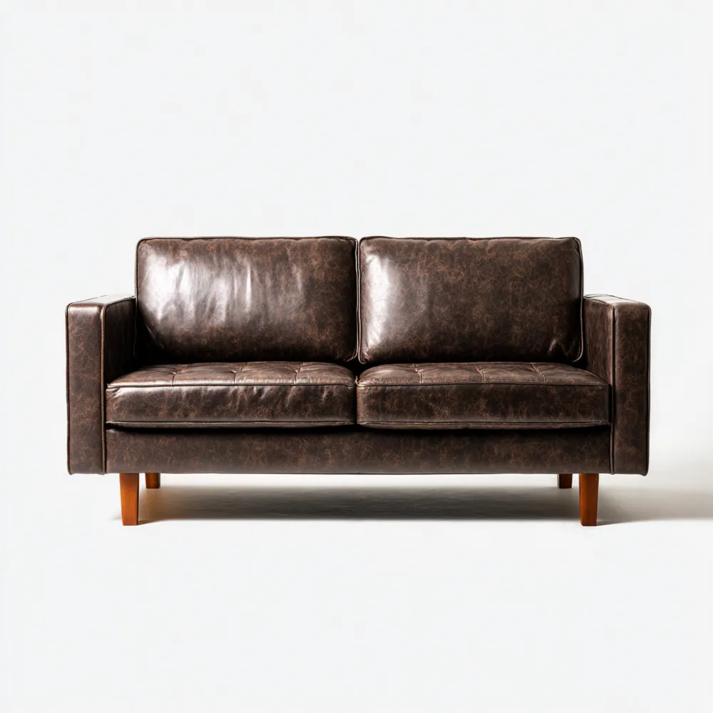 2-Sitzer-Sofa Kunstleder 150x85x80 cm – Dunkelbraun – Klassisches Design