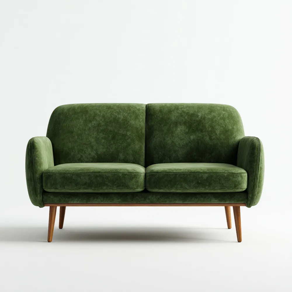 2-Sitzer-Sofa Samt 150x80x85 cm – Grün – Skandinavisches Design