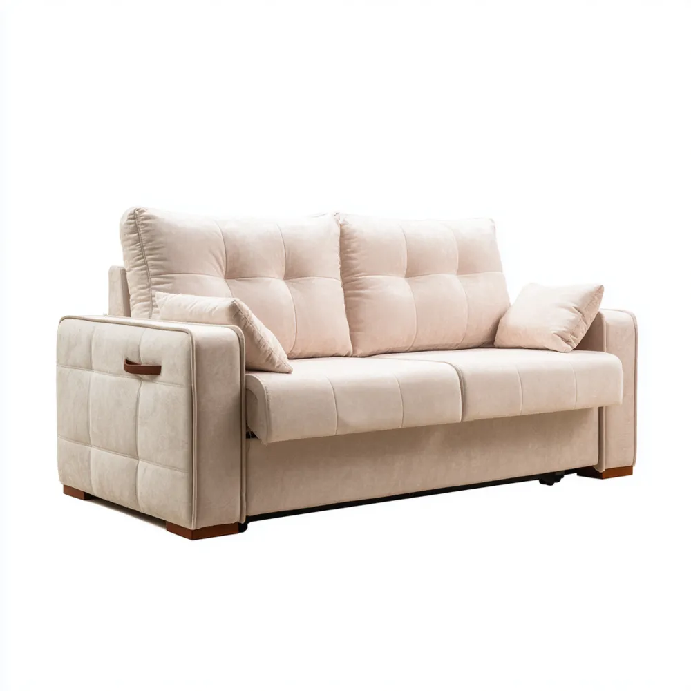 2-Sitzer-Sofa 200x90x95 cm Stoffpolsterung Beige Modernes Design - Schlafsofa