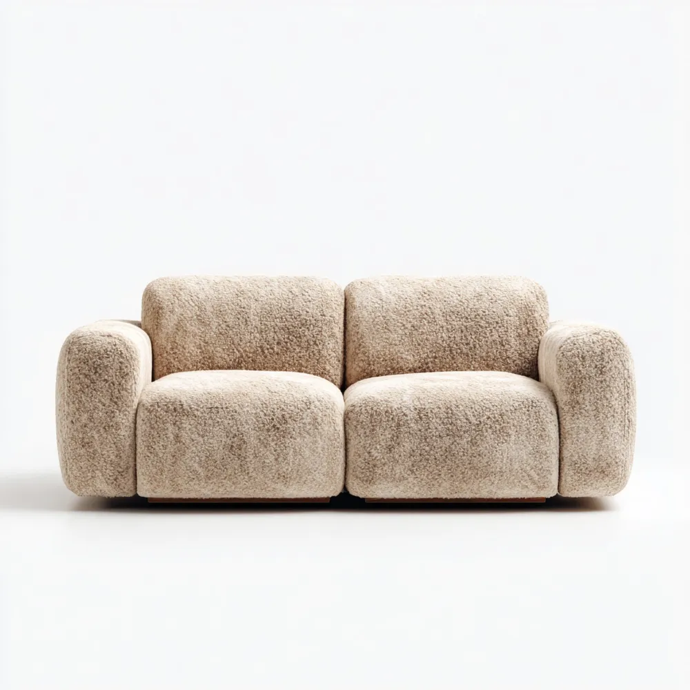 2-Sitzer-Sofa Plüsch 160x90x85 cm – Creme