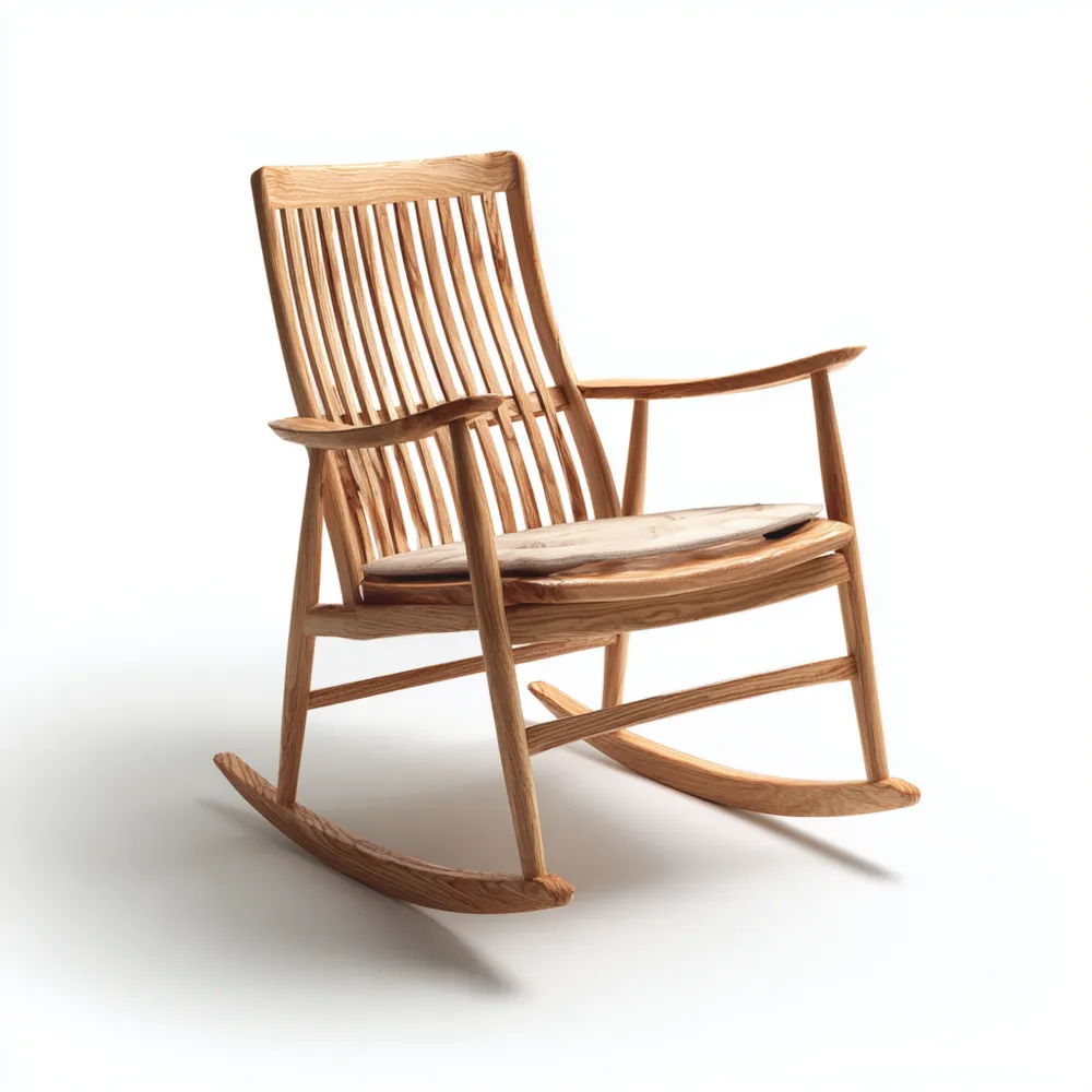 Schaukelstuhl aus Holz – 90x65x100 cm – Natur – Klassisches Design