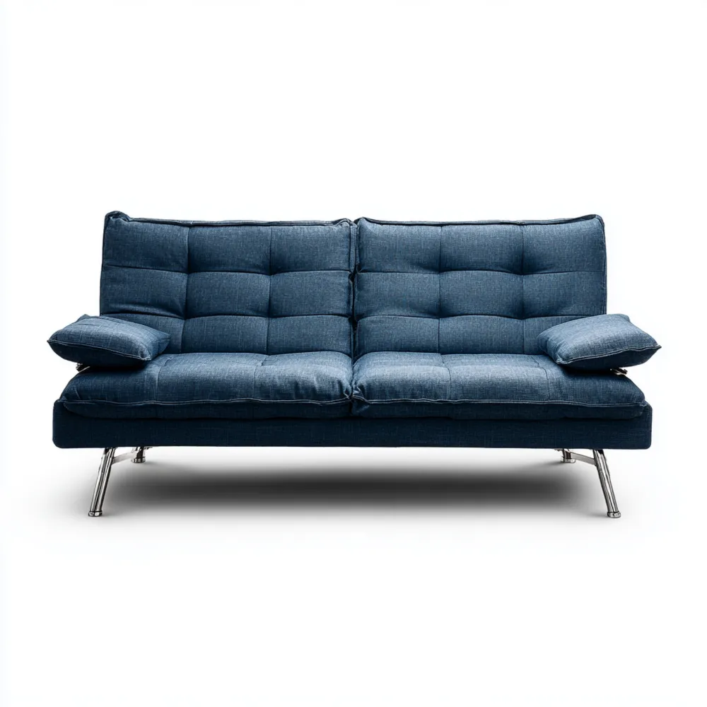 2-Sitzer-Sofa Leinenstoff 200x85x90 cm – Blau – Modernes Design