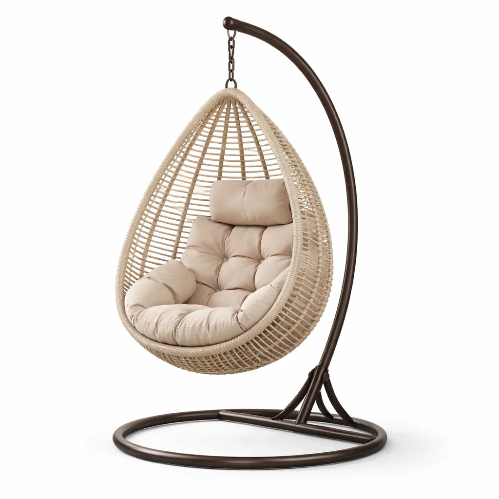 Columpio colgante exterior tipo huevo compacto-homewarda