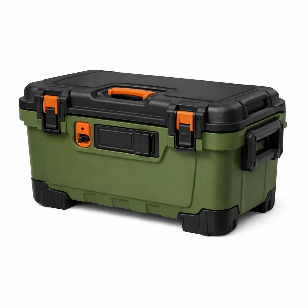 Caja de almacenamiento exterior resistente color verde-modurni