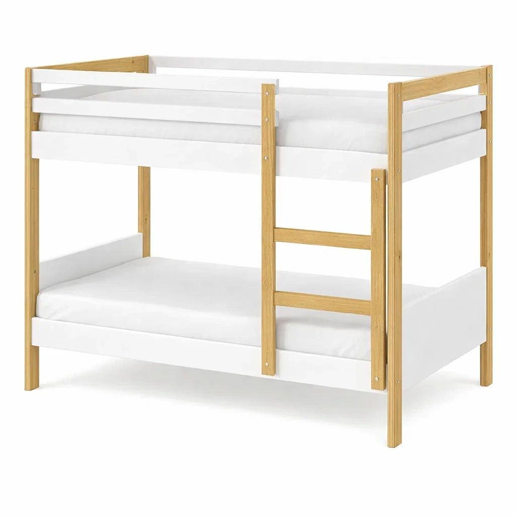 Litera moderna blanca y madera natural-modurni