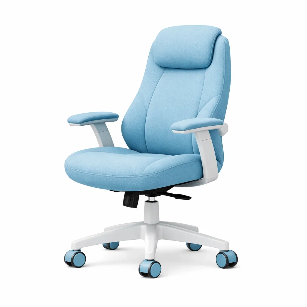 Sillon giratorio ergonomico azul claro-modurni