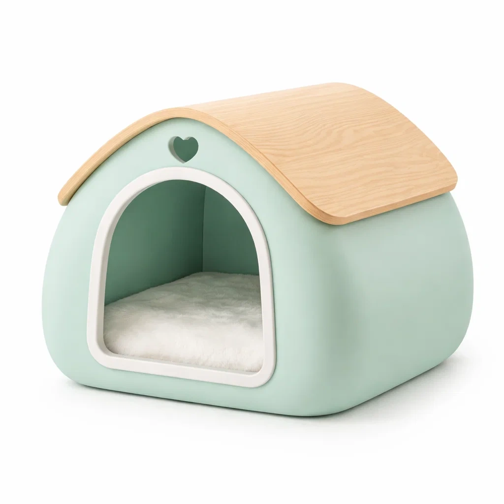 Casa de mascota estilo moderno color verde claro-urbanburl