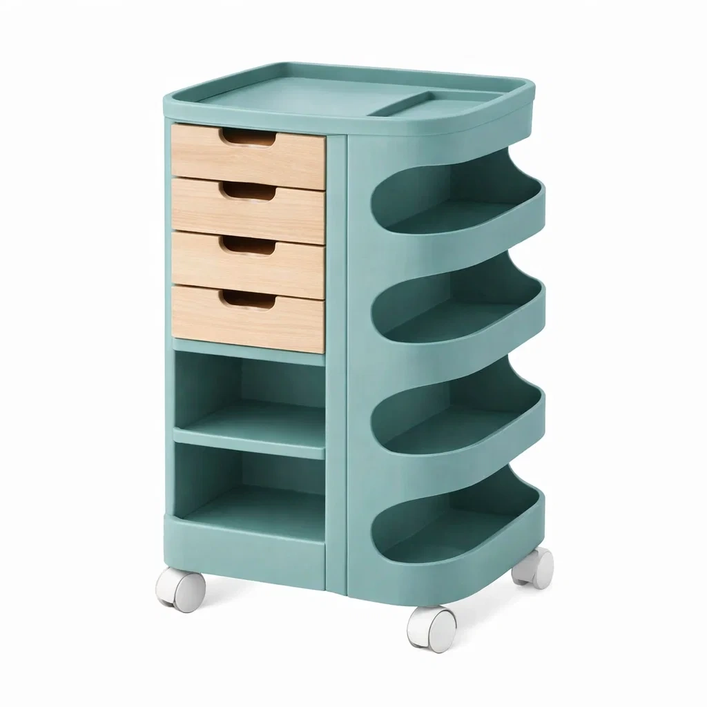 Estanteria movil con cajones y ruedas-urbanburl