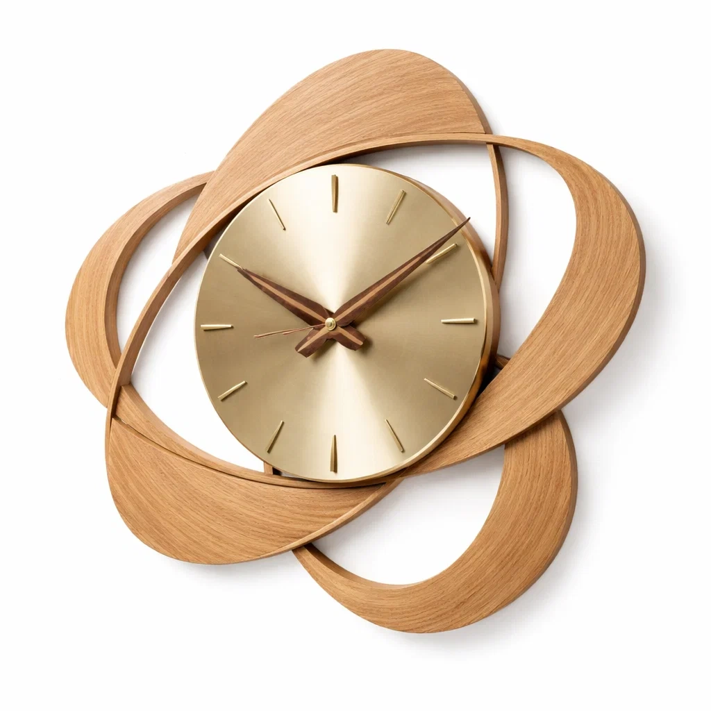 Reloj de Pared Artistico de Madera Natural-urbanburl