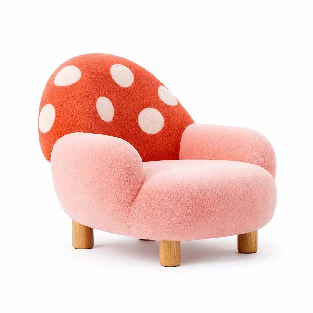 Silla infantil decorativa rosa y rojo-livingnesthub