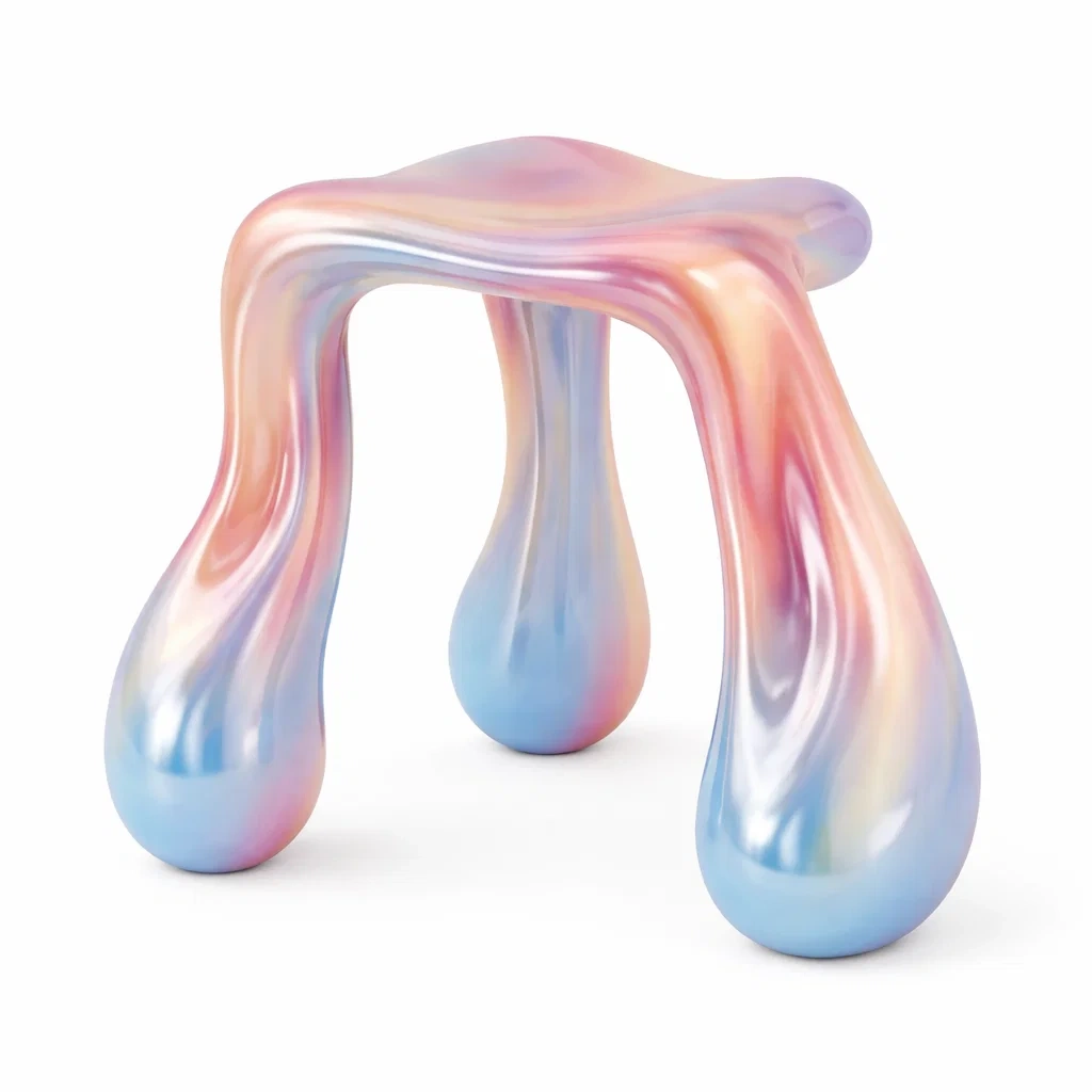 Taburete escultorico moderno multicolor pastel-livingnesthub