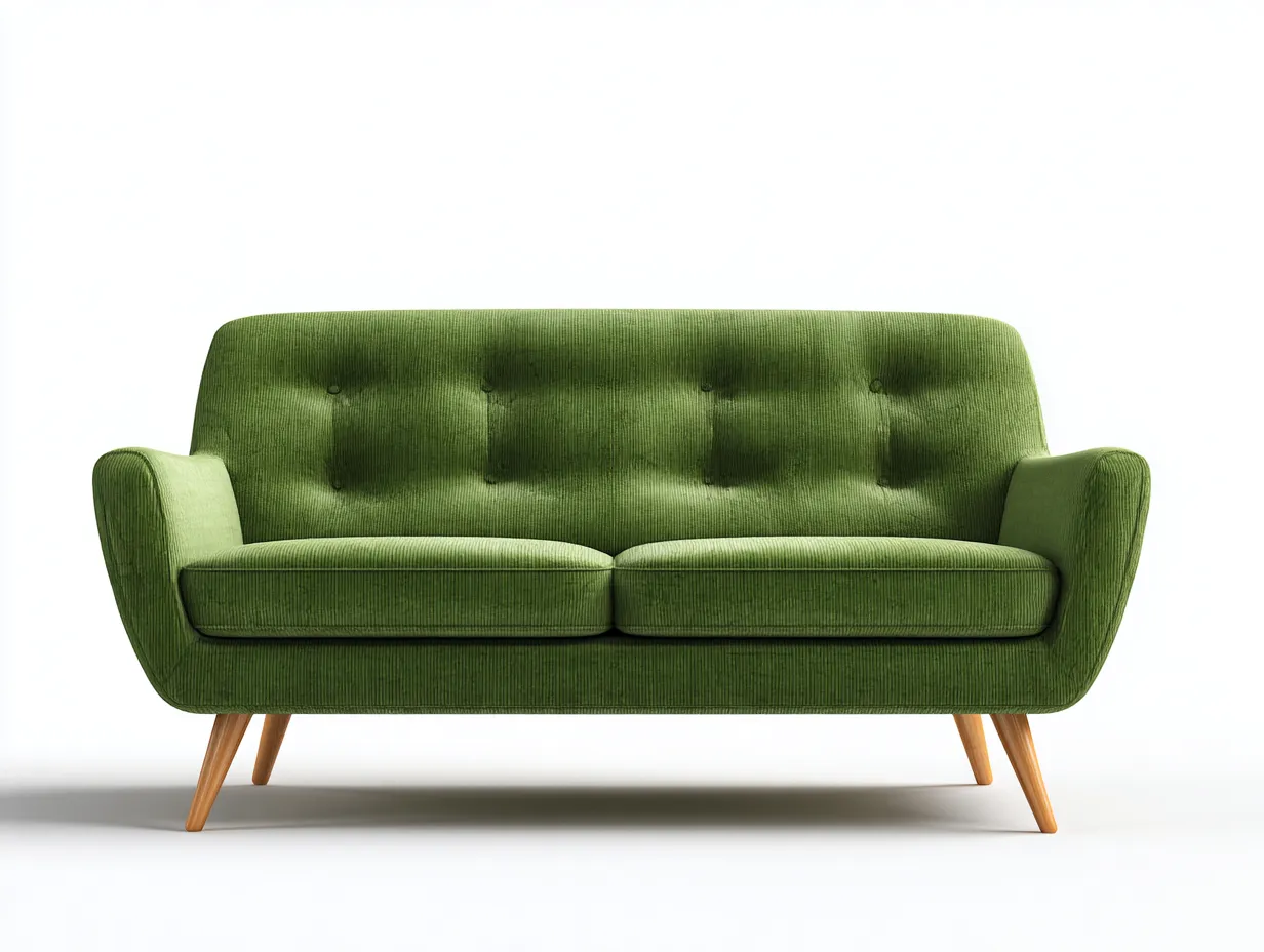 Divano a due posti - Tessuto-Legno - 176x94x84 cm - Verde - Stile nordico-Nookyard