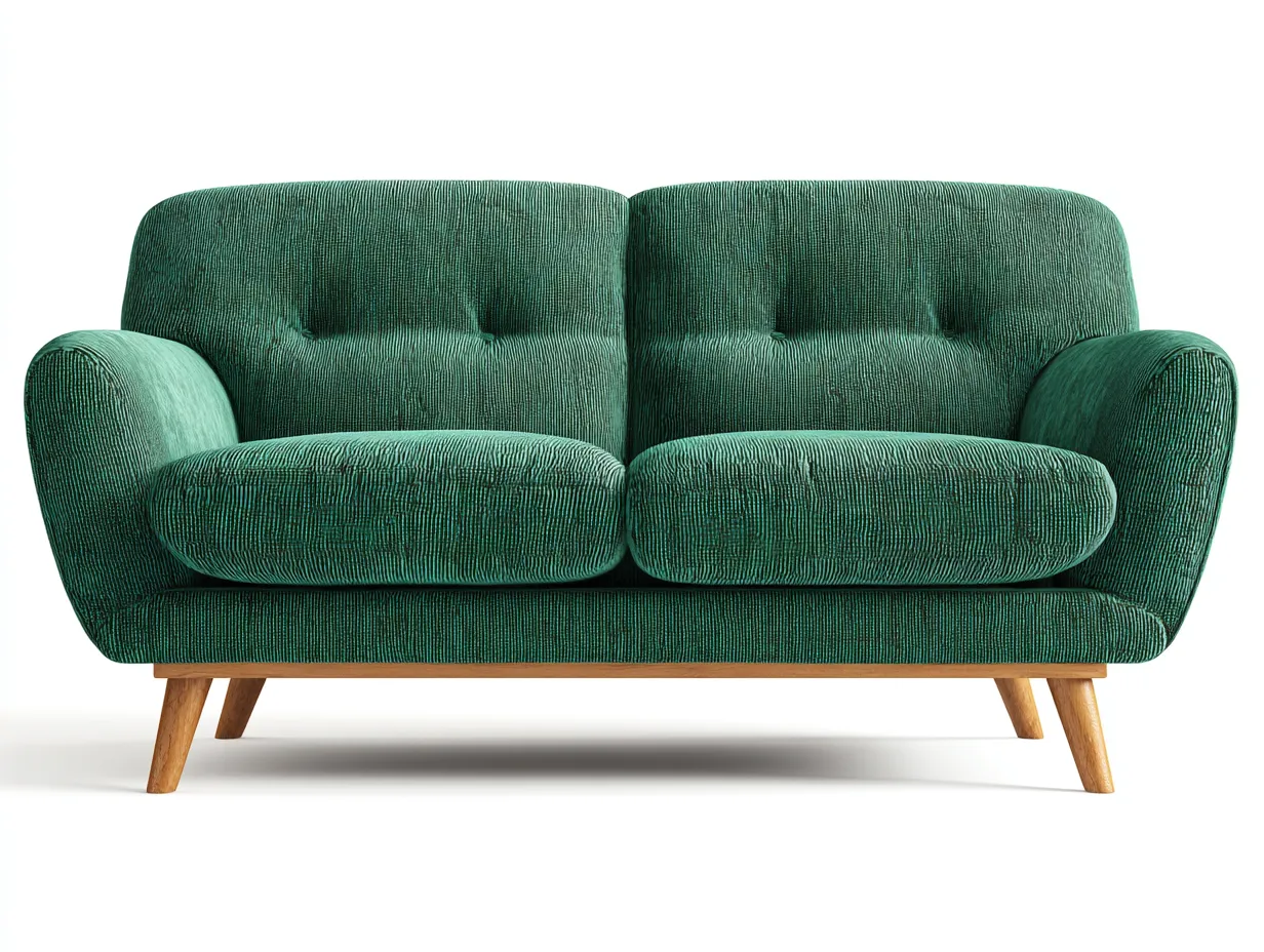 Divano a due posti - Tessuto-Legno - 172x93x84 cm - Verde - Stile moderno-Nookyard