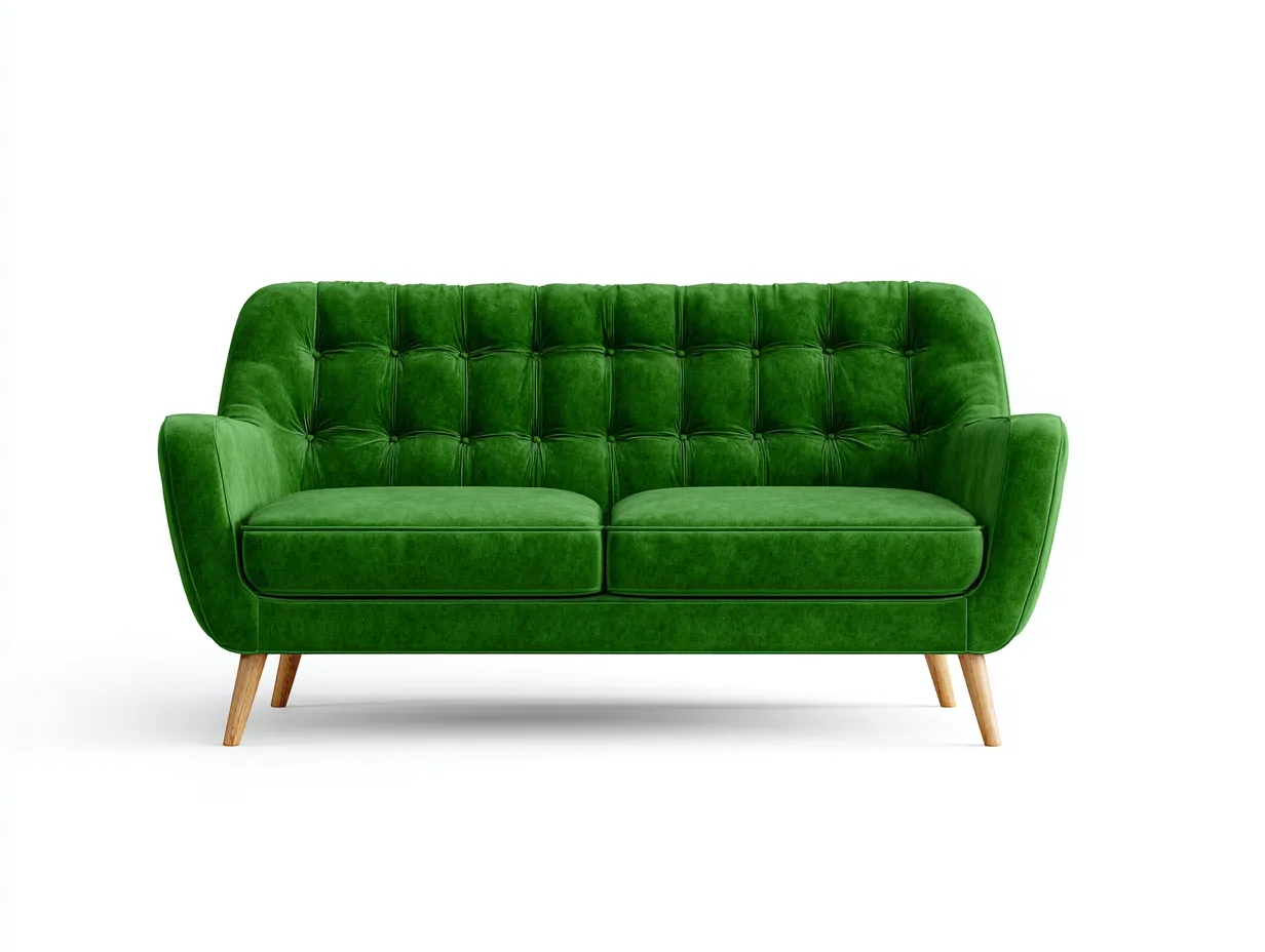 Divano a due posti - Tessuto-Legno - 180x95x86 cm - Verde - Stile vintage-Nookyard